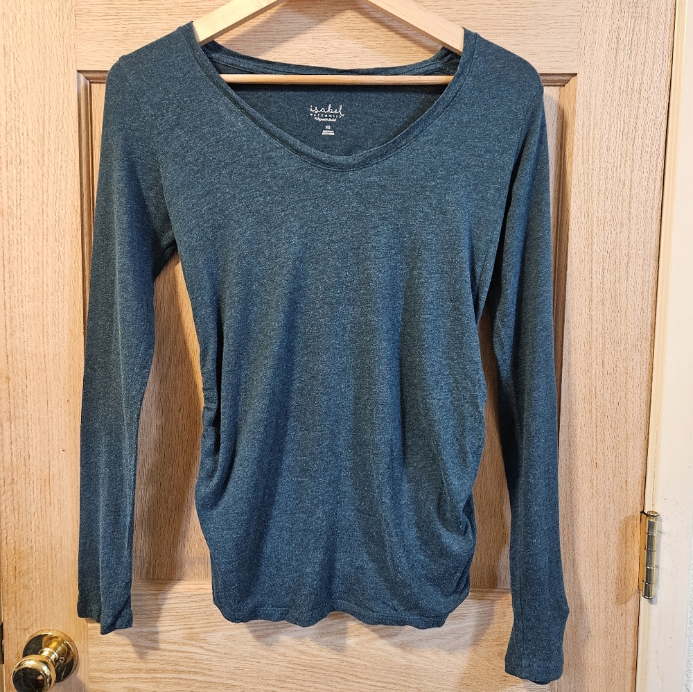 XS Ingrid & Isabel Maternity Women's Teal Long Sleeve Top
